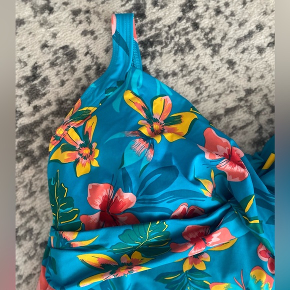 Lands’End Tankini Swim Twist Front top and matching bikini bottoms size 18 - Picture 9 of 10